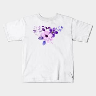 Purple Watercolor Wild Flower Kids T-Shirt